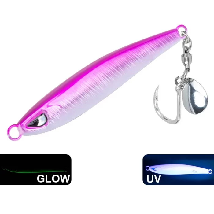 Wide Body Glow Metal Jig｜Top Vertical Jigging Lure for Deep Sea Slow Pitch Fishing - Image 5