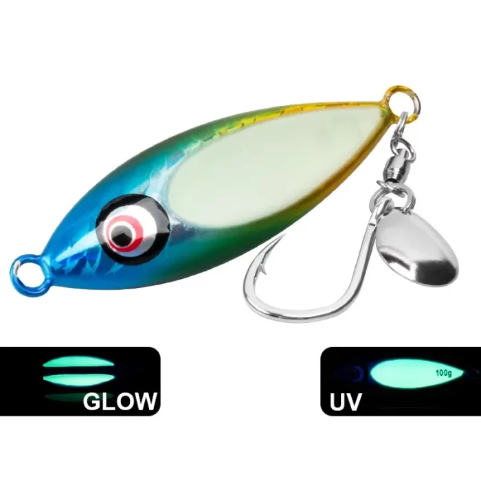 Glow Fish-Eye Metal Jig Lure | Slow Jigging with Single Hook & Blade - Image 5