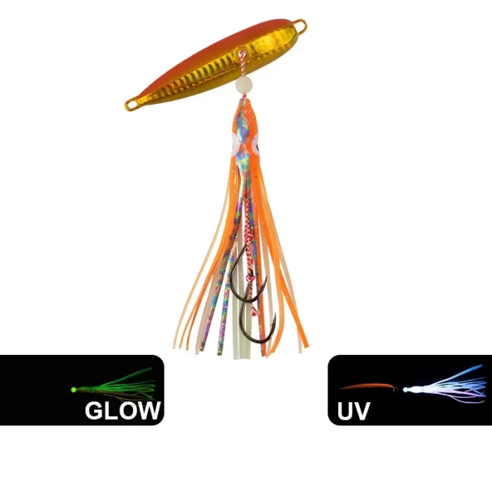 Slow Jig Squid Skirt Metal Jig | Saltwater Lure with Glow Octopus Skirt - Image 5