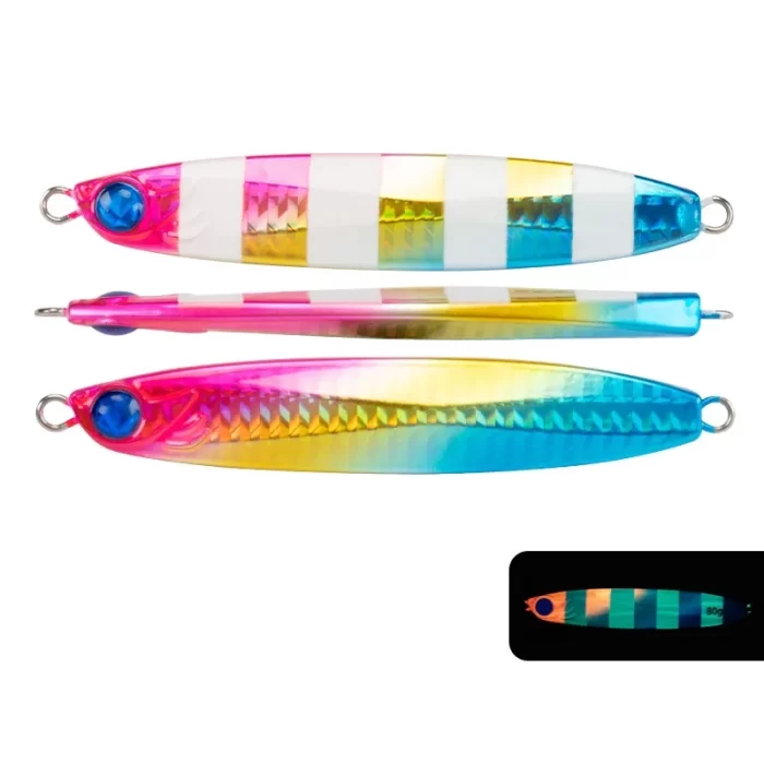 Glow Stripe Slow Jig Metal Lure – Multi-Color Saltwater Fishing Jig - Image 5