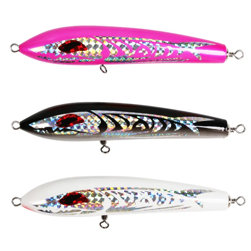 LureFoot logo and WD119 Wooden Fishing Lure with three color options (White, Pink, Black).