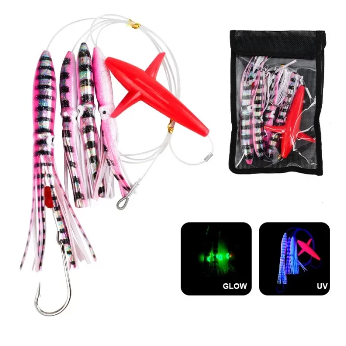 Airplane Trolling Squid Skirt Lure Set for Tuna Saltwater Fishing - Image 3