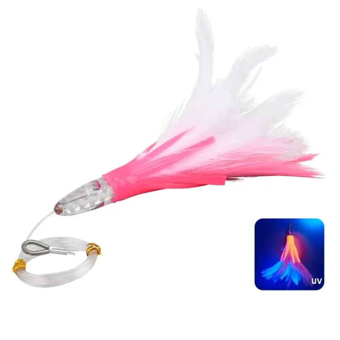 Glow-in-the-Dark Feather Trolling Lures | Offshore Lure Kit for Tuna & Big Game Fish - Image 2