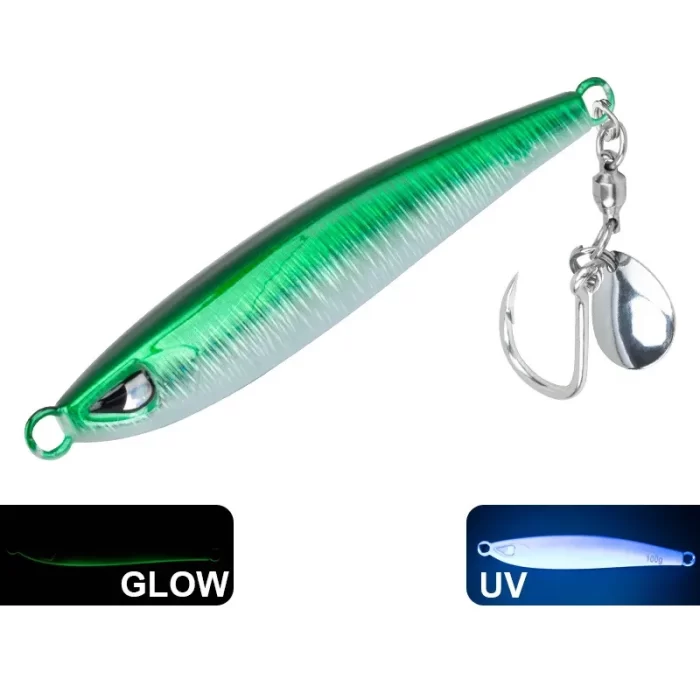 Wide Body Glow Metal Jig｜Top Vertical Jigging Lure for Deep Sea Slow Pitch Fishing - Image 6