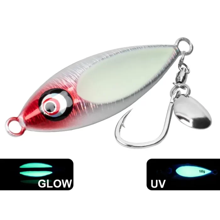 Glow Fish-Eye Metal Jig Lure | Slow Jigging with Single Hook & Blade - Image 6