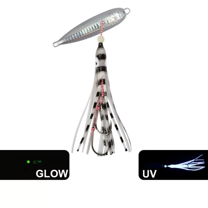 Slow Jig Squid Skirt Metal Jig | Saltwater Lure with Glow Octopus Skirt - Image 6