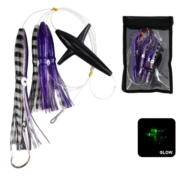 Airplane Trolling Squid Skirt Lure Set for Tuna Saltwater Fishing - Image 2