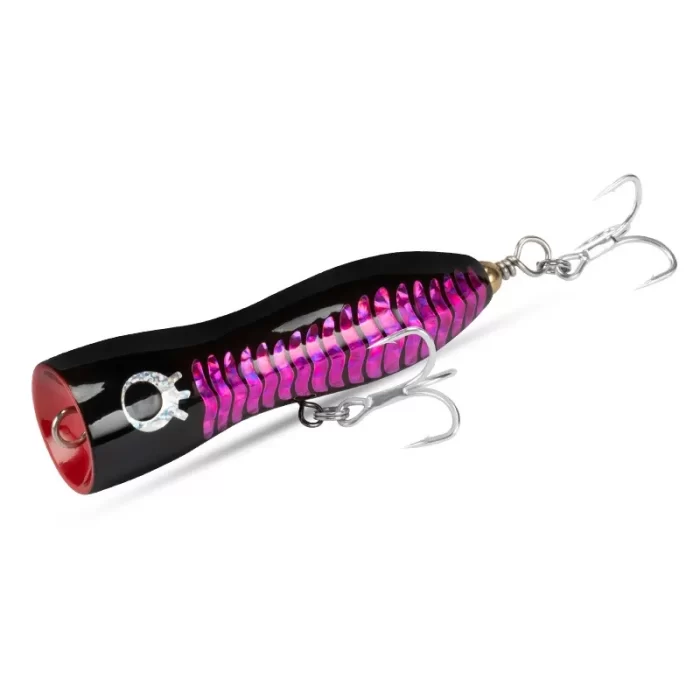 Explosive Long Casting Treble Hook Wooden Popper Lure for Surface Saltwater Fishing - Image 2