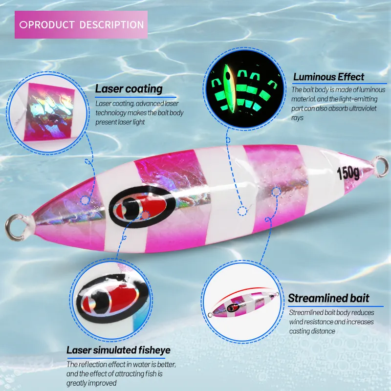  LureZ Bolt JIG-9 displaying vibrant glow effect and laser coating technology