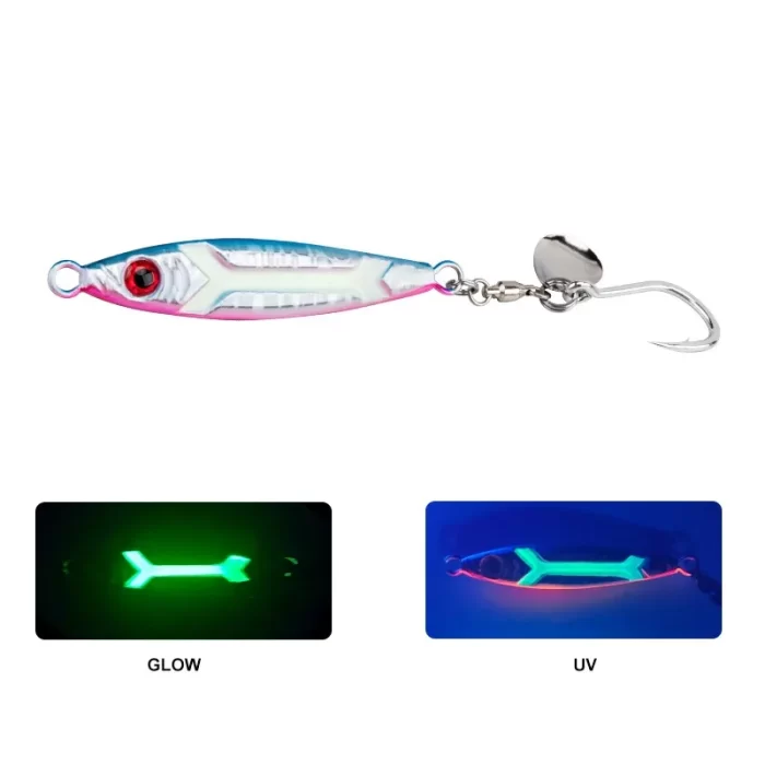 Glow Blade Metal Jig VIB Lure – Micro Jig Spinner Bait for Light Game Fishing - Image 7