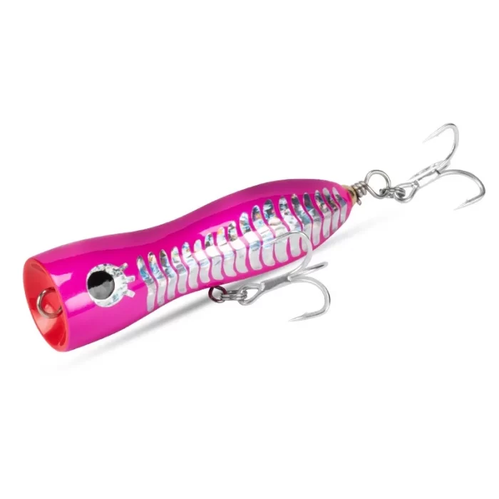 Explosive Long Casting Treble Hook Wooden Popper Lure for Surface Saltwater Fishing - Image 3
