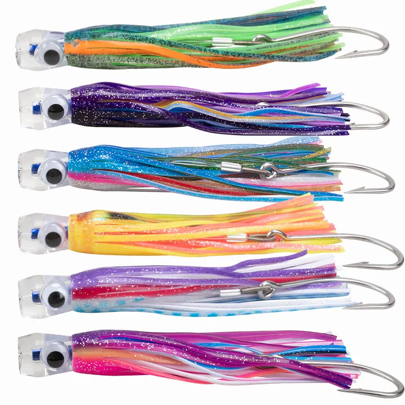 The lure in multiple colors, highlighting the variety available for different fishing conditions.