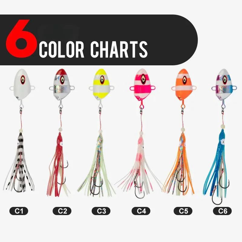 Color chart for various lure models available