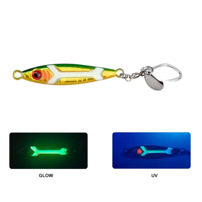 Glow Blade Metal Jig VIB Lure – Micro Jig Spinner Bait for Light Game Fishing - Image 8