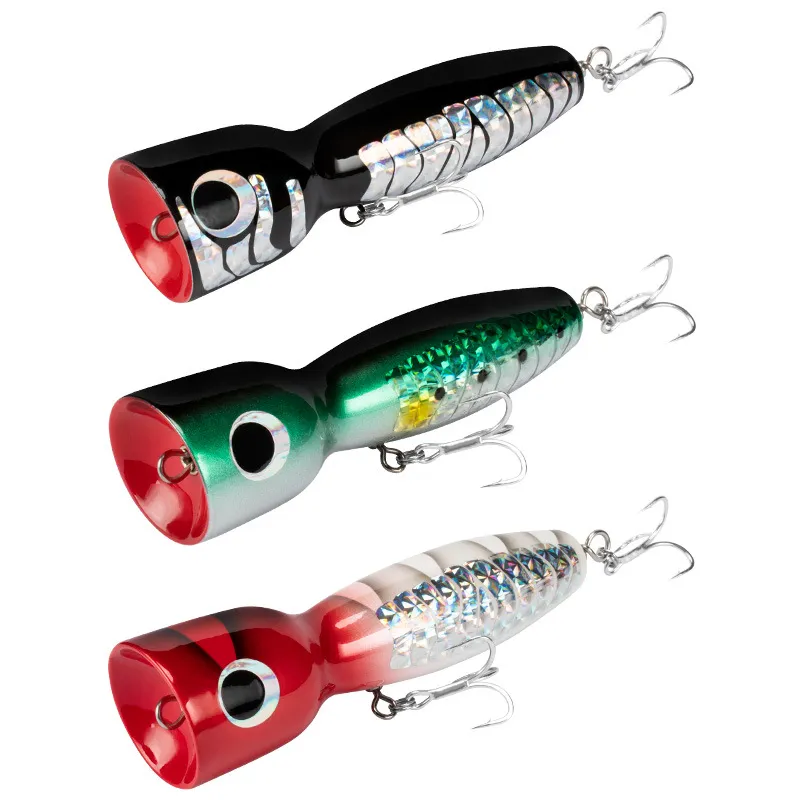  LureFoot logo and WD126 Wooden Fishing Popper Lure with multiple color options.