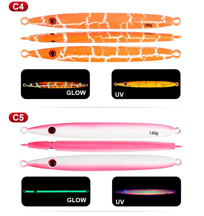 metal jig fishing lure with vibrant colors
